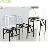 金屬桌腳簡易折疊架子課桌架桌腿辦公單雙層彈簧架對折架支架會議