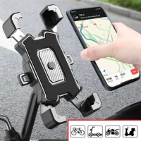 Motorcycles Bicycles Phone Holder 360 Rotation Mobile Phone Navigation Bracket Bike Riding Shockproof For iPhone Xiaomi Samsung