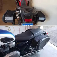 SHOPRIME Tas Motor Samping Anti Air - Kapasitas 58 L, Pasang di Jok Belakang IH Hitam