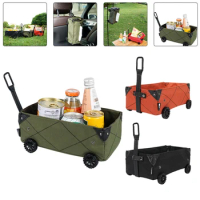 Mini Foldable Camping Storage Box Creative Canvas Trolley Camping Cart Car Tissue Box Multipurpose Storage Bag