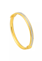 TOMEI TOMEI Dual-Tone Simplicity Bangle, Yellow Gold 916
