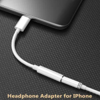 3.5 Mm Jack AUX Audio Cable Lightning Headphone Adapter for IPhone14 13 12 11 Pro Max Mini XS XR X 8 7 To 3.5mm Jack