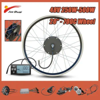48V 250W-500W E Bike Conversion Kit LCD Display Front Rear Drive Ebike Kit Conversion Waterproof Connection Electric Bicycle