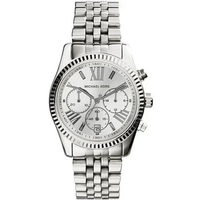 Michael Kors Silver Chronograph MK 5555 Lexington Jam Tangan Wanita Silver