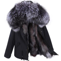 Winter Jackets For Women 2023 Women's Jacket Natural Real Fur Coat Fox Fur Collar Inner Fur Parkas Female Cold Coat