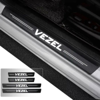 Car Door Sill Carbon Fiber Sticker Threshold Side Anti Scratch Waterproof For Honda VEZEL Trunk Bumper Scratch Guards Decals