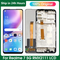 6.5" Original DISPL For Realme 7 5G LCD Display Touch Screen Digitizer Assembly Replacement For Oppo Realme7 RMX2111 with Frame