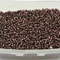5000 Glass Seed Beads 2mm silver lined Purple + Storage Box