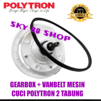 GEARBOX + VANBELT / V-BELT MESIN CUCI POLYTRON 2 TABUNG GIGI 10