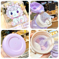 ถ้วยน้ำการ์ตูน ความจุขนาดใหญ่ 500ml สำหรับเด็ก ทำจากพลาสติก เหมาะสำหรับนักเรียน มีฟาง R0N1 ถ้วยโรงเร