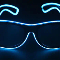 El Wire Glow Eye Glasses Led DJ Bright Safety Light Up Led flashing glasses Halloween Christmas Birthday Party Eyewear favors