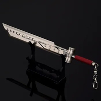 Anime Fantasy Game Weapon Cloud Strife Fenrir 22cm Metal Game Peripheral Katana Samurai Sword Weapon Model Gifts Toys for Boys