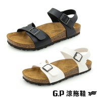 【GP】素面柏肯涼鞋W811-黑色/白色(SIZE:35-39 共二色) G.P