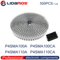 500PCS TVS P4SMA100A 100A P4SMA100CA 100C P4SMA110A 110A P4SMA110CA 110C SMA DO-214AC Transient suppression diode High quality