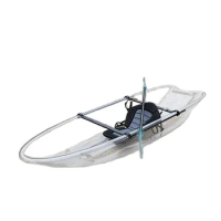 Single Transparent kayak PC clear canoe boat with paddles balance bar rowing boat