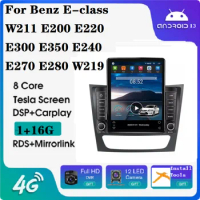 4+64GB Tesla model Android 10 IPS DSP 2.5D Car Video for Benz E-class W211 E200 E220 E300 E350 E240 E270 E280 W219 GPS Stereo