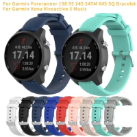 For Garmin Forerunner 158 55 245 245M 645 SQ Silicone Watch Band 20mm Bracelet For Garmin Venu Vivoactive 3 Music Wrist Strap
