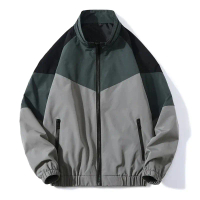 JAKET WINDBREAKER PRIA VINTAGE HITAM ABU BAHAN WATERPROOF Casual Outdoor