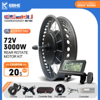 Ebike Conversion Kit 72V 3000W Fat Tire Rear Wheel Hub Motor Dropout 170MM For Snow Bike Electric Bicycle Conversion Kit