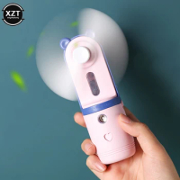 Water Spray Fan Portable Water Spray Mist Fan Electric USB Handheld Mini Fan Cooling Air Conditioner Humidifier For Outdoor