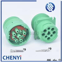 Green Deutsch 9 pin waterproof auto connector Diagnosctic Tool circular Connector HD16-9-1939S HD10-9-1939P for Track J1939