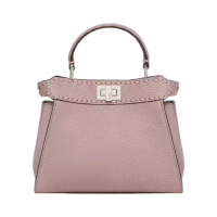 Fendi Peekaboo Mini Leather with 220 Hand-sewn Topstitches Pink
