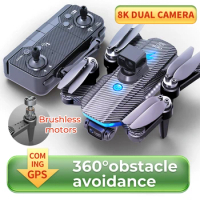 HJ90 GPS 8K Drone HD Dual Camera Brushless 5G Obstacle Avoidance Remote Control Four Axis Toy Aircraft Rc Distance 3KM Gift Toy