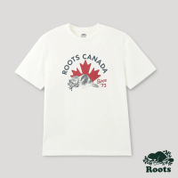 【Roots】Roots男裝-加拿大日系列 手繪海狸有機棉短袖T恤(白色)