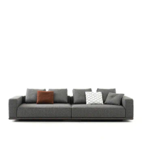 Horizon sofa high-end meaning is almost row combination gray four-seat fabric sofa