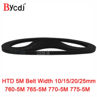 Arc HTD 5M Timing belt C=760/765/770/775 width10/15/20/25mm Teeth 152/153/154/155 synchronous Belt 7