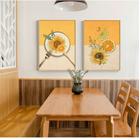 新款鉆石畫滿鉆簡約餐廳向日葵北歐輕奢風小清新飯廳客廳掛畫