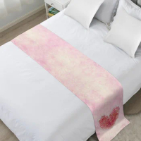 Valentine'S Day Love Bed Runner Home Hotel Decoration Bed Flag Wedding Bedroom Bed Tail Towel