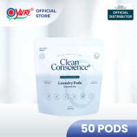 (Single Pack) Clean Conscience 6-in-1 Laundry Pod Hypoallergenic 50 Pods - Plastic Waste Free Rapid 