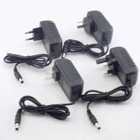 Penyesuai AC DC, 12V 2A, Bekalan Kuasa Penyesuai 2000ma, Palam EU UK AU US, Pengecas Dinding, Untuk 