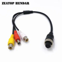 40Pcs M12 4Pin Aviation Head Female Plug to 2 RCA Female + DC Male Cable Adapter for CCTV Camera Security DVR Microphone Wire