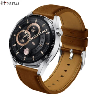 22mm Leather Band for Huawei GT4 46mm/GT3 Pro 46mm/GT2 Pro/GT2e/GT2 46mm/GT3 46mm, Replacement Strap for Huawei Watch GT 4 46mm