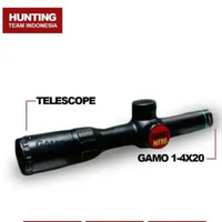 Alat Olahraga Outdoor - Gamo 1-4x20 BDC dengan Lampu warna Merah dan Hijau - Alat Eksplorasi Alam - 