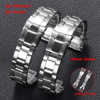 20MM 22MM Stainless Steel Watch Strap Universal Men Women Metal Band for Seiko for Huawei Watch Gt2/3 Bracelet Silver Wristbelt