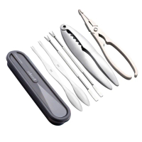 【PUSH!】餐具用品 吃蟹工具 螃蟹工具 大閘蟹工具蟹針蟹夾螃蟹鉗(吃蟹工具 大閘蟹工具 豪華版6件套D248)