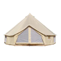 Luxury Outdoor Camping and Glamping Yurt Tent Breathable 100% Cotton Canvas Bell Tent with Stove Jack