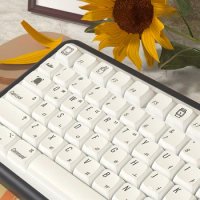 ECHOME MAC Minimalist Style Theme PBT Keycap Set Custom Korean, Russian, Japanese XDA Profile KeyCap for Mechanical Keyboard