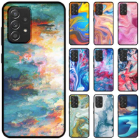 JURCHEN Phone Case For Samsung Galaxy Note 10 20 Lite S20 S21 Plus Ultra FE Pigment Oil Watercolor Painting Silicone TPU Cover