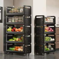 廚房多層可移動蔬菜水果收納小推車置物架「限時特惠」