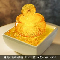 全城熱賣 - 八方招財聚寶盆流水擺件客廳玄關風水辦公室迴圈加濕開業喬遷送禮金盆滿溢-陶瓷白