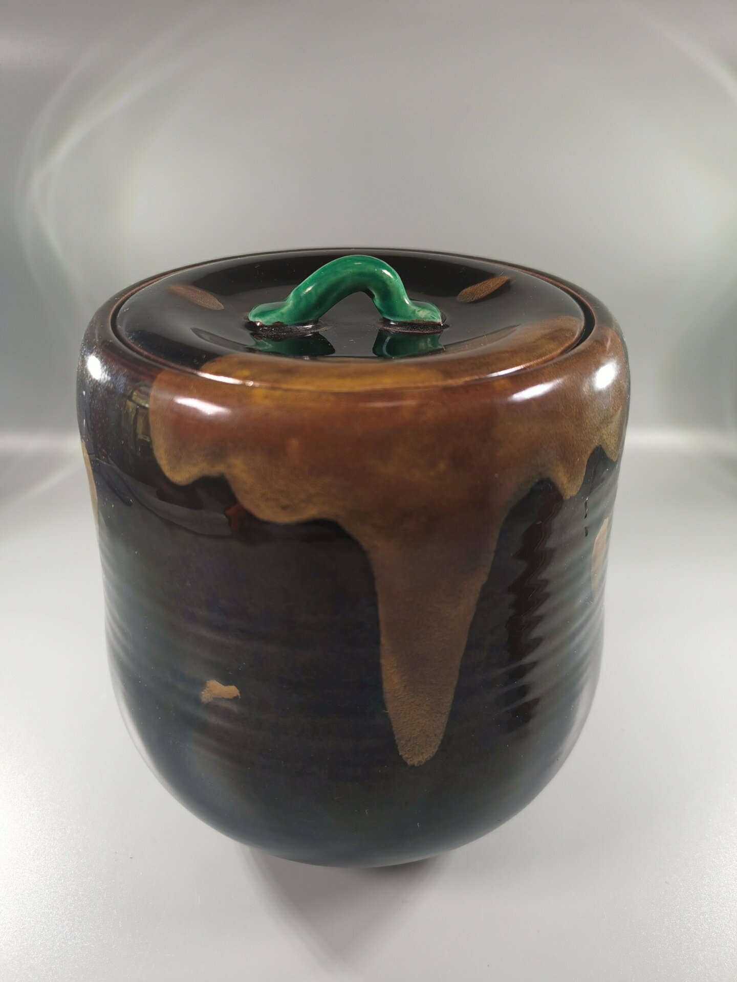 九谷祥花作、古九谷、昭和 蓋付きポット値下げ❗️ 九谷燒早期的