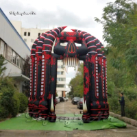Outdoor Gate Halloween Decorations Bloody Inflatable Devil Skull Arch 6m/8m Red Blow Up Archway Demon Tunnel For Event