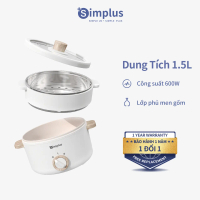 Simplus Nồi Điện Đa Năng Simplus Dung Tích 1.5L Kèm Khay Hấp Inox DZGH003 Bảo Hành 1 Năm Chỉ Đổi Khô