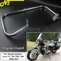 Motorcycle Front Chrome Engine Guard Highway Crash Bar Guard Fence Protector For Honda Shadow Aero VT 750 750C 400 2004-2011