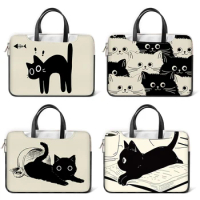 DIY PU Laptop Bag Cat Cover Laptop Sleeve Handle Bag 12 13 14 15 17inch For Macbook/HP/Asus/Acer/Lenovo Carrying Bag Accessories