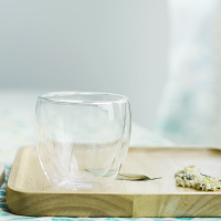 雙層防燙耐熱玻璃咖啡杯隔熱水杯蛋形杯泡茶杯家用牛奶果汁花茶杯